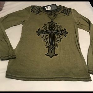 Large affliction long sleeve top